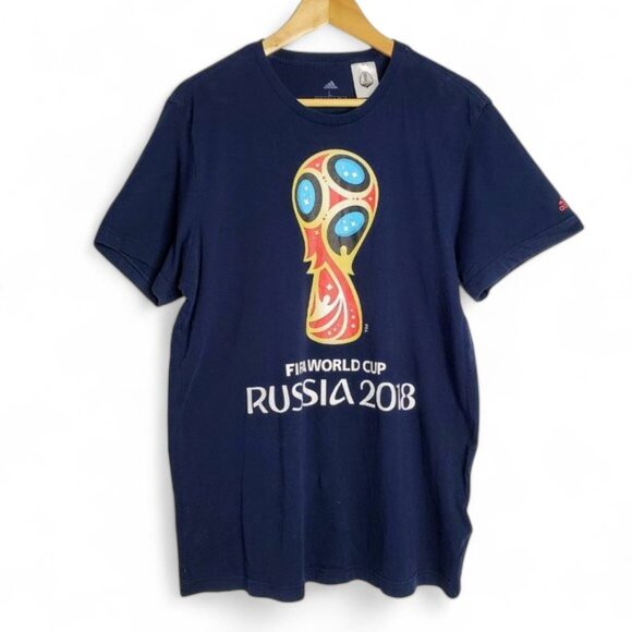 Adidas FIFA World Cup Russia 2018 Tee Shirt Men's Futbol Soccer Trophy 2018 L - Picture 1 of 5